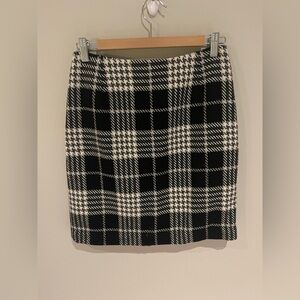 Eddie Bauer women's wool plaid pencil skirt